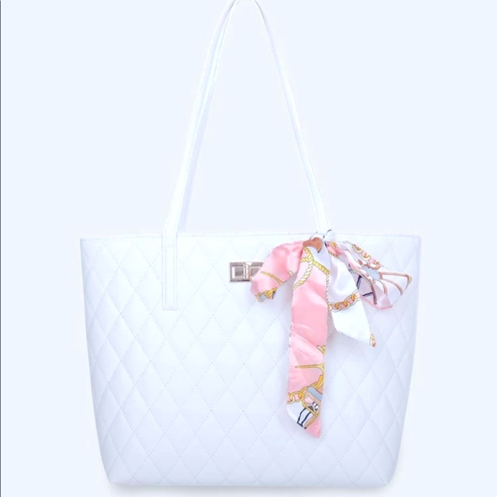 Colorful scarf & Quilted Tote Bag set